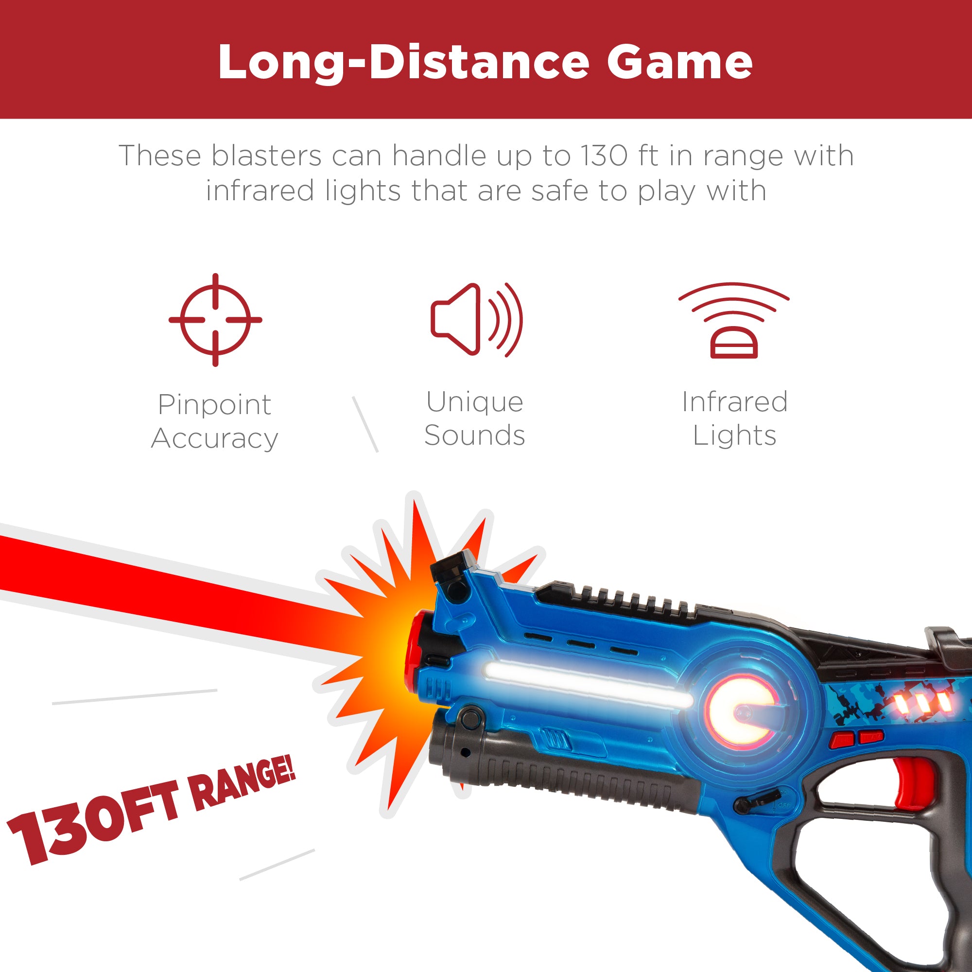 SHARPER IMAGE Two-Player Toy Laser Tag Gun Blaster & Vest Armor Set for  Kids, Safe for Children and Adults, Indoor & Outdoor Battle Games, Combine  Multiple Sets for Multiplayer Free-for-All! 